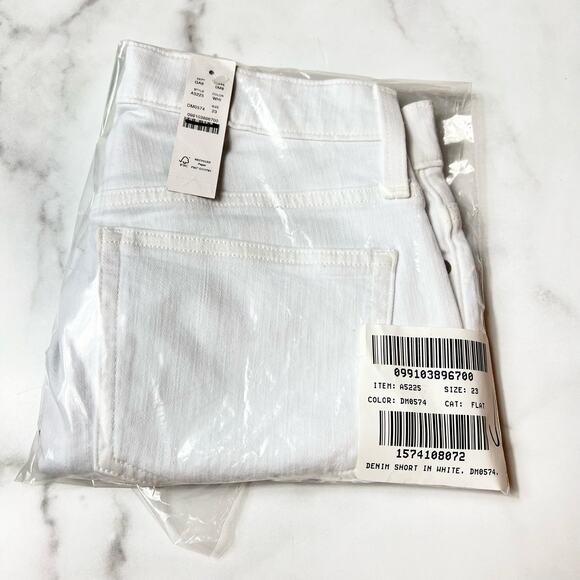 J.CREW Denim Short White Cotton Blend Stretch Pockets Zip Summer Casual 23 NEW - Picture 4 of 4